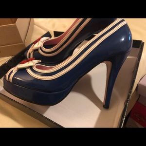 Leg Avenue, Sailor style, Patent blue,white 4.5”
